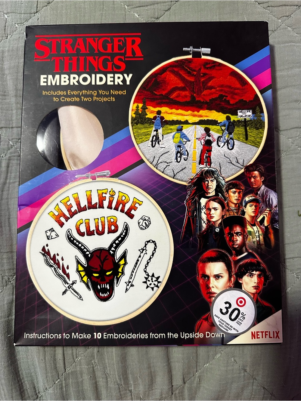 Netflix Stranger Things Embroidery Kit - Red, Black, White, Yellow